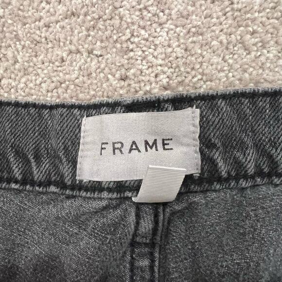 Frame Women's Le Slouch Black Grey Distressed Straight Leg Jean Size 30 - Picture 5 of 13